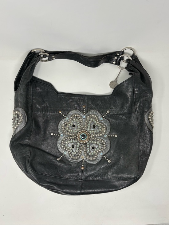 Leather Rock Handbags - Leatherrock Black leather clover hobo bag purse